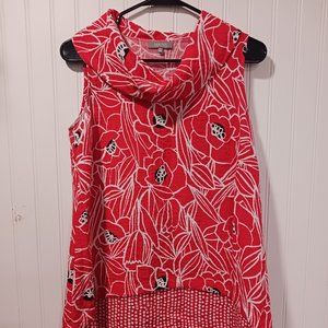 Habitat Clothes to Live In XS Sleeveless Top Red Floral Oversized